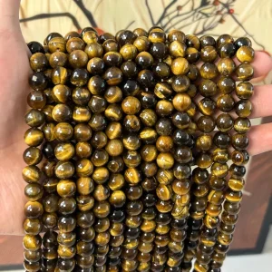 High grade Natural Yellow Tiger Eye Handcrafted Ball Bracelet Semi finished Accessories TikTok Hit