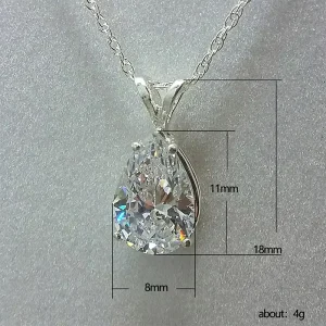 High quality Jewelry Fashion Accessories Diamond studded Drop shaped Emerald Zircon Pendant Wish Simple Collar Necklace
