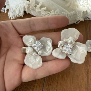 High quality Silver Plated Glass Flower Bride Anniversary Hair Accessories DIY National Style Shining Crystals Rhinestone Micro