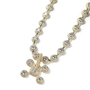 Hip Hop 12mm Round Shape Full Cz Pendant Necklace Ball Chain