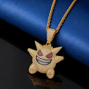 Hip Hop Angel Wings Pendant Necklace Copper Zircon Full Paved Bling Crystal Necklace Fashion Jewelry for Men Women