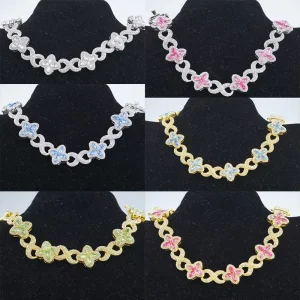 Hip Hop Full Rhinestone Iced Out Miami Cuban Link Chain Jewelry Bling Rapper Necklace Collar