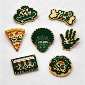 Hip Hop Traditional Modern Custom Metal Lapel Pins UV Printed Letters Logo Animal Sports Themes Birthday Parties Brooch Emblem