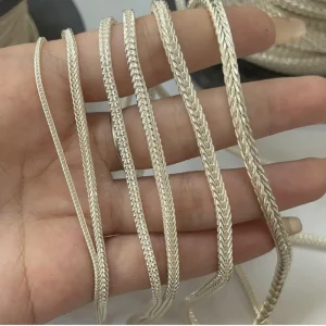 Hiphop Mens Necklace Chain 925 Silver with 18K Gold Plated 3mm Franco Chain Necklace Fashion Jewelry GIfts for Men