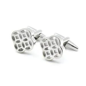 Hollowed Silvery Premium Cufflinks Custom Men’s Suit Shirt Fashion Accessory Wedding Tuxedo Trendy Jewelry Gift Set