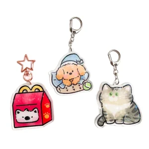 Holographic Keychain Anime Acrylic Key Chain Custom Key Ring Acrylic Charms Custom Acrylic Keychain Clear