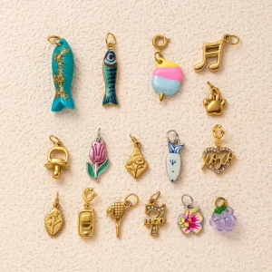 Hongtong AC 193 Stainless Steel Fish Cute Vintage Geometric Fashion Accessories Charms for Necklace Making
