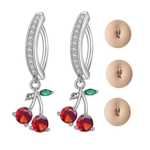 Hoop Cherry Belly Piercing Stainless Steel Navel Piercing for Women Men Fashion Belly Clicker New Design Body Jewelry