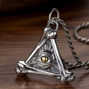 Horus Eye Pendant Unisex All Seeing Eye Necklace Thai Silver Vintage Fashion Jewelry