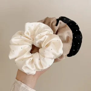 Hot Diamond Hair Elastic Band Solid Colored Large Intestine Ring Elastic Hair Scrunchies Women Hair Accessories