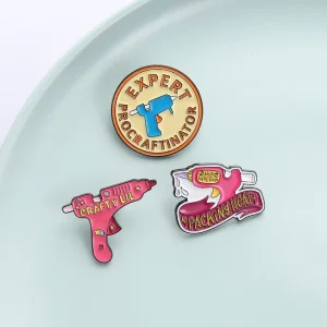 Hot Glue Gun Cartoon Enamel Pin Expert Procraftinator Packing Heat Brooches DIY Crafters Handmade Enthusiasts Art Brooch Jewelry