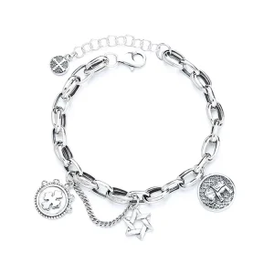 Hot High Quality 925 Sterling Silver Women’s Retro Chain Bracelet Hip Hop Popular Elephant Fashion Charm Bracelet