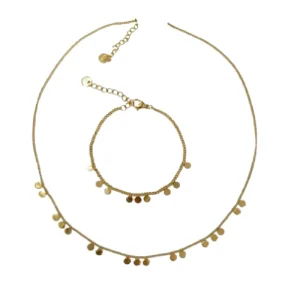 Hot Jewelry Set Fashion Simple Light Luxury Design Minimalist Stainless Steel Bracelet Necklace Set