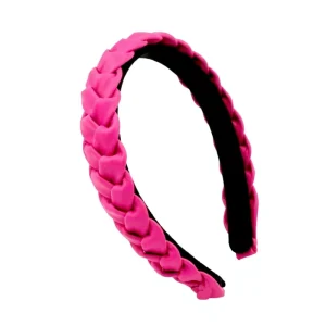 Hot Red Braid Custom Headband Solid Color Casual Hand Made Cute Simple Women Hair Accessories