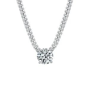 Hot Sales Moissanite Silver Jewelry Necklace Cuban Link Chain 925 Sterling Silver High end Men’s Cuban Pendant for Woman