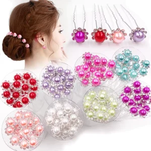 Hot Sales U shaped Pin Metal Barrette Clip Hairpins Flower Bridal Tiara Hair Accessories Wedding Hair Pins for Women