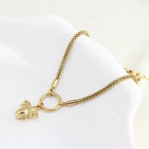 Hot Selling 14K Gold Plated Stainless Steel Bee Bracelet Fashion Jewelry for Women Gift Hypoallergenic Customization