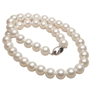 Hot Selling 925 Sterling Silver Natural Shell Pearl Full Hole Bead Necklace Fashion Jewelry