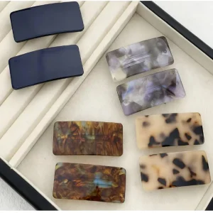 Hot Selling Cellulose Acetate Square 5.5cm Spring Clips Hair Women Colorful Barrette Hairpins Accessory