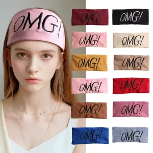 Hot Selling Custom Embroidery Brand Name Headband for Washing Face Comfortable Youth Cashmere Imitation Spa Sport Headbands