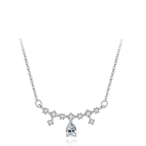 Hot Selling Customized Light Luxury Drop Shaped Silver Necklace Fashion Jewelry Pendants Charm Necklace for Women