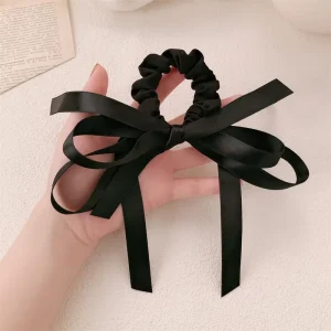 Hot Selling Cute Fashion Simple Solid Colorful Ribbon Bow Daily Ponytail Elegant Hair Accessories for Ladies and Girls