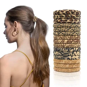 Hot Selling European American Style Ponytail Hair Band Sweet Leopard Print Towel Hair Tie for Women and Kids
