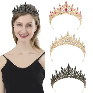 Hot Selling Gold Plated Alloy Birthday Anniversary Headdress Rhinestone Wedding Engagement Hair Accessories Baroque Fashion