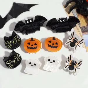 Hot Selling Halloween Fashion Personality Bat Pumpkin Spider Little Grab Clip with Ghost Black Cat Hair Clip Hair Accessories