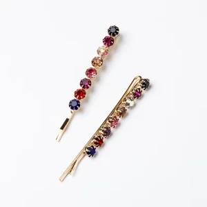 Hot Selling Latest Fashion Solid Color Crystal Hair Accessories Shiny Rhinestone Hairpin for Wedding and Anniversary