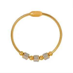Hot Selling Light Luxury Women’s Fashion Bracelet Personalized Simple Zircon Stainless Steel with Exquisite Chic Jewelry
