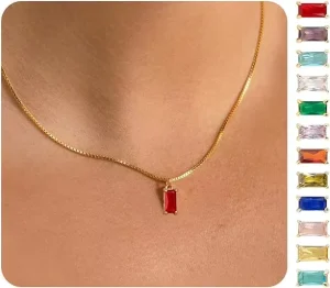 Hot Selling Minimalist Light Luxury Birthstone Pendant Jewelry Charm Necklace Fashion Women’s Pendant Necklace for Gift