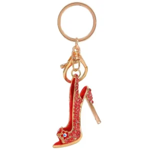 Hot Selling New Fashion Trend Red and Blue High Heels Keychain for Women