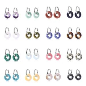 Hot Selling Personality Simple 20mm Donut Jewel Silver Hanging Earrings Suitable for Multi Scene Wearing