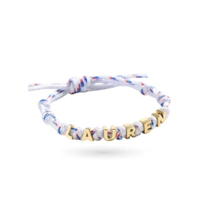 Hot Selling Promotional Customized Colorful Woven Knitted Gold Plated Trendy Unisex Letter Charm Fashion Accessories Adjustable