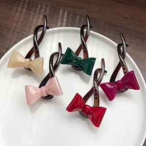 Hot Selling Simple Bow Twist Banana Hair Clip Fashionable Ladies Hair Grip for Girls Hair Claws