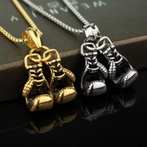 Hot selling Promotional New Fitness Boxing Gloves Necklace Powerful and Fashionable Punk style Pendant Accessory