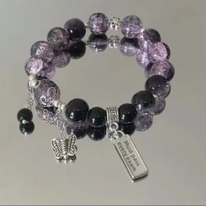 Hot selling Zinc Alloy Animal Design Hello Kitty Cat Beaded Bracelet TikTok Style Couple DIY Handmade Gift Natural Stone Bestie