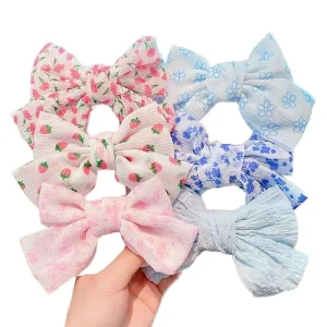 Hotsale New Design Super Fairy 3pcs set Fabric Cartoon Bow Hair Clip Set Big Bow Hairpin for Children Girls Hair Accessories