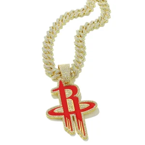 Houston Rockets Championship Pendant Necklaces Hip Hop Dainty Shining Charms Cuban Chains Necklace Jewelry Gift