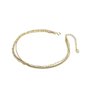 Huan Cai Euro American Cross Border Fashion 12mm Zircon Geometric Tennis Chain Bead Chain Anklet Foot Chain Multi Layer Women’s