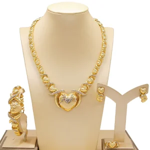Hug and Kiss I Love You Jewelry Set Classic Charm Necklace Loving Heart Mother’s Day Gift