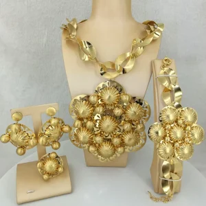 Huge Jewelry Brazilian Gold Jewelry Sets for Women FHK12862