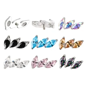Hypoallergenic ASTM F136 Titanium Internally Threaded Top Labret Body Piercing Jewelry Cartilage Helix Earring Jewelry