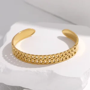 Hypoallergenic Non-tarnish Minimalist Chain Bracelet Women’s Geometric Personality Niche Design Stainless Steel Bracelet
