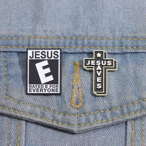 I Love Jesus Enamel Pin Christianity Religion Believers Live Forever Cross Easter Brooch Lapel Clothes Badge Love Faith Jewelry
