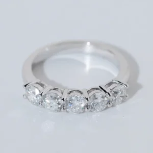 IGI Certified Vvs Lab Grown Diamond Wedding Ring White Gold 925 Sterling Silver Band Ring Fine Women Jewelry