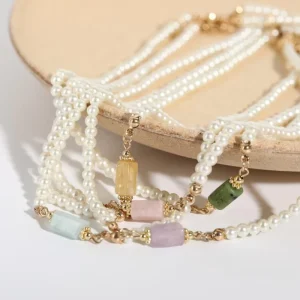 INS Pearl Necklace Natural Stone Necklaces With Pearls Trendy Designer Style Fashion Choker Pearl Necklace