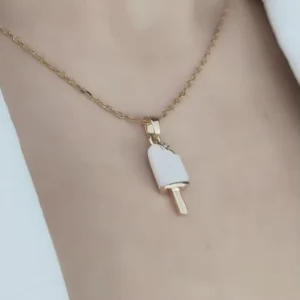 Ice Cream Pendant Silver 925 Necklace Women Cubic Zirconia Necklace Fashion Jewelry