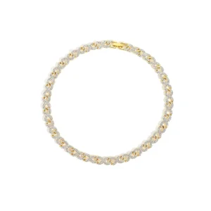 Iced Out Alloy and Rhinestone Hip Hop 8 Shape Bracelets Cuban Link Chain Choker Necklace Bracelets Men